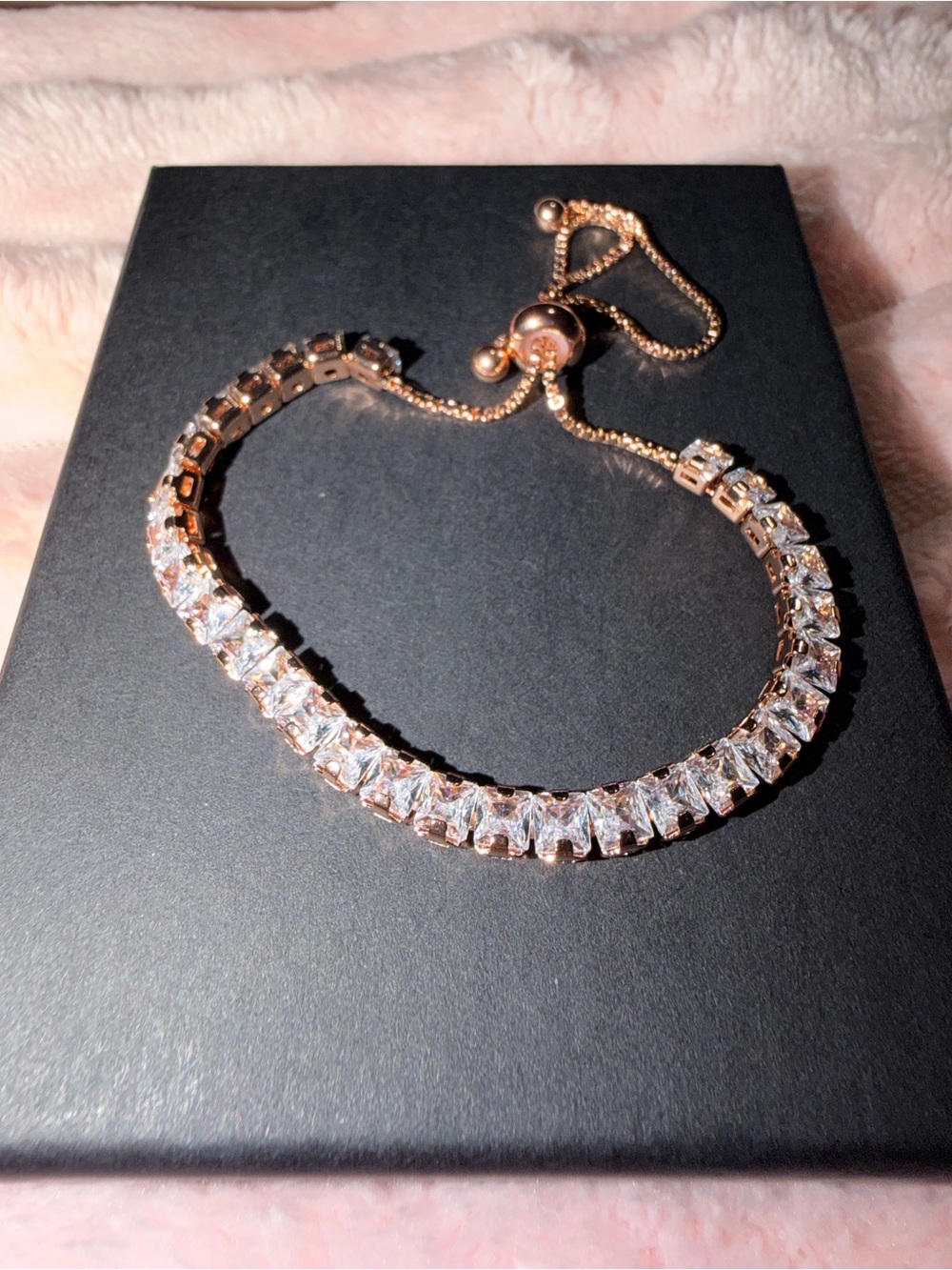 Rose Gold Tennis Bracelet with AAA Grade CZ Stones - Women Jewelry